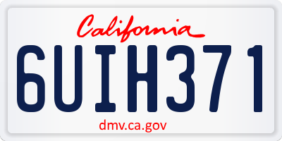 CA license plate 6UIH371