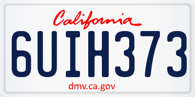CA license plate 6UIH373