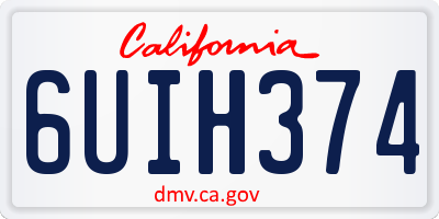 CA license plate 6UIH374