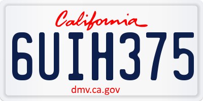 CA license plate 6UIH375
