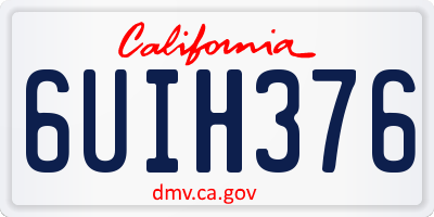 CA license plate 6UIH376
