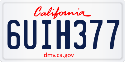 CA license plate 6UIH377