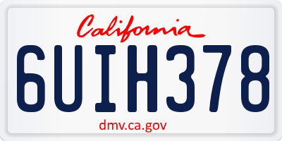 CA license plate 6UIH378