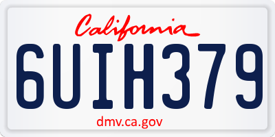 CA license plate 6UIH379