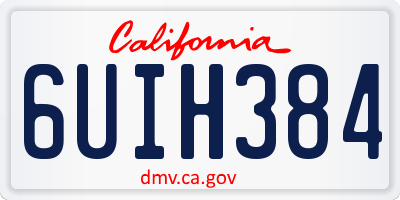 CA license plate 6UIH384