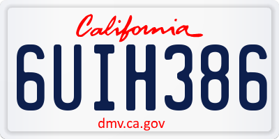 CA license plate 6UIH386
