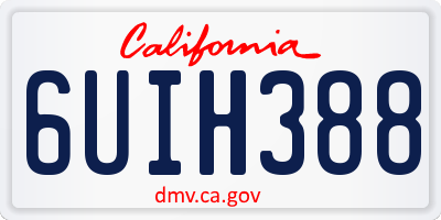CA license plate 6UIH388
