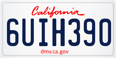 CA license plate 6UIH390