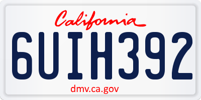 CA license plate 6UIH392