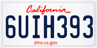 CA license plate 6UIH393