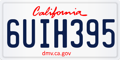 CA license plate 6UIH395