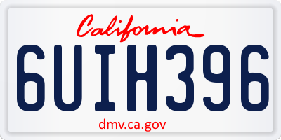 CA license plate 6UIH396