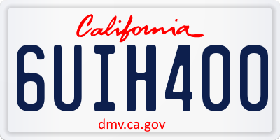 CA license plate 6UIH400