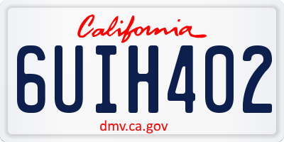 CA license plate 6UIH402