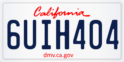 CA license plate 6UIH404