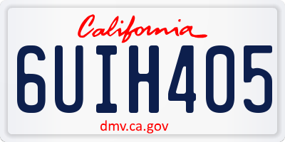 CA license plate 6UIH405