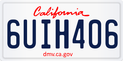 CA license plate 6UIH406