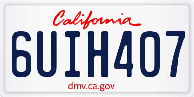 CA license plate 6UIH407