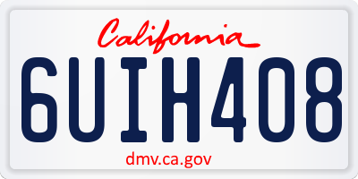 CA license plate 6UIH408