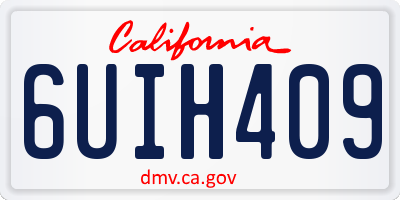 CA license plate 6UIH409