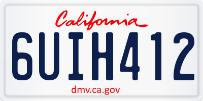 CA license plate 6UIH412