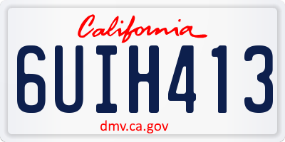 CA license plate 6UIH413