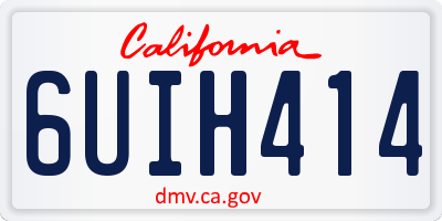 CA license plate 6UIH414