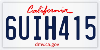 CA license plate 6UIH415