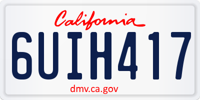 CA license plate 6UIH417