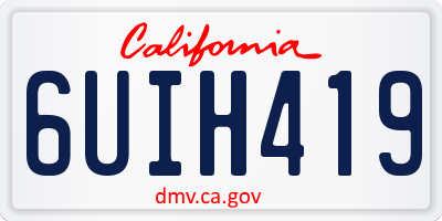 CA license plate 6UIH419