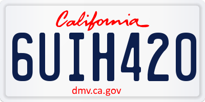 CA license plate 6UIH420