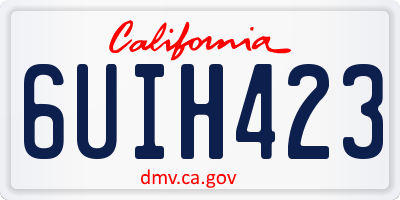 CA license plate 6UIH423