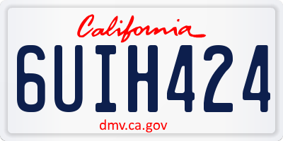 CA license plate 6UIH424
