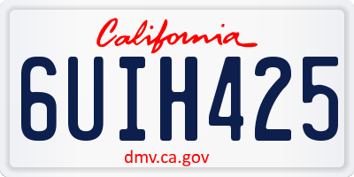 CA license plate 6UIH425