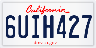 CA license plate 6UIH427