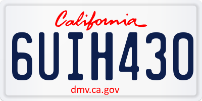 CA license plate 6UIH430