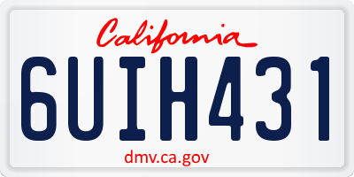 CA license plate 6UIH431