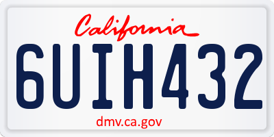 CA license plate 6UIH432