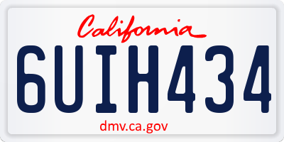 CA license plate 6UIH434