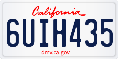 CA license plate 6UIH435