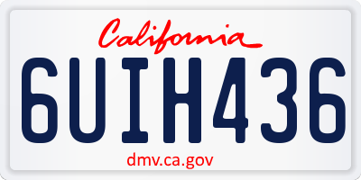 CA license plate 6UIH436