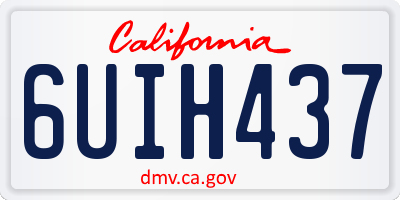 CA license plate 6UIH437