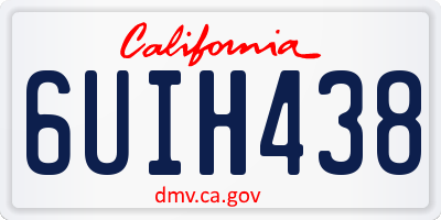 CA license plate 6UIH438