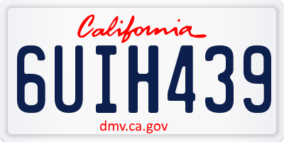 CA license plate 6UIH439