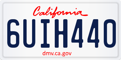 CA license plate 6UIH440