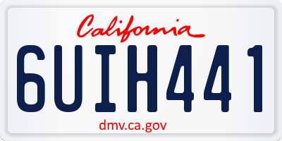 CA license plate 6UIH441