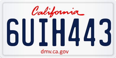 CA license plate 6UIH443