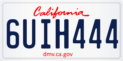 CA license plate 6UIH444
