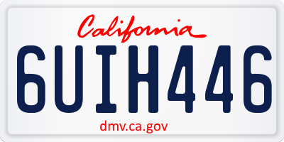 CA license plate 6UIH446