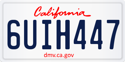 CA license plate 6UIH447